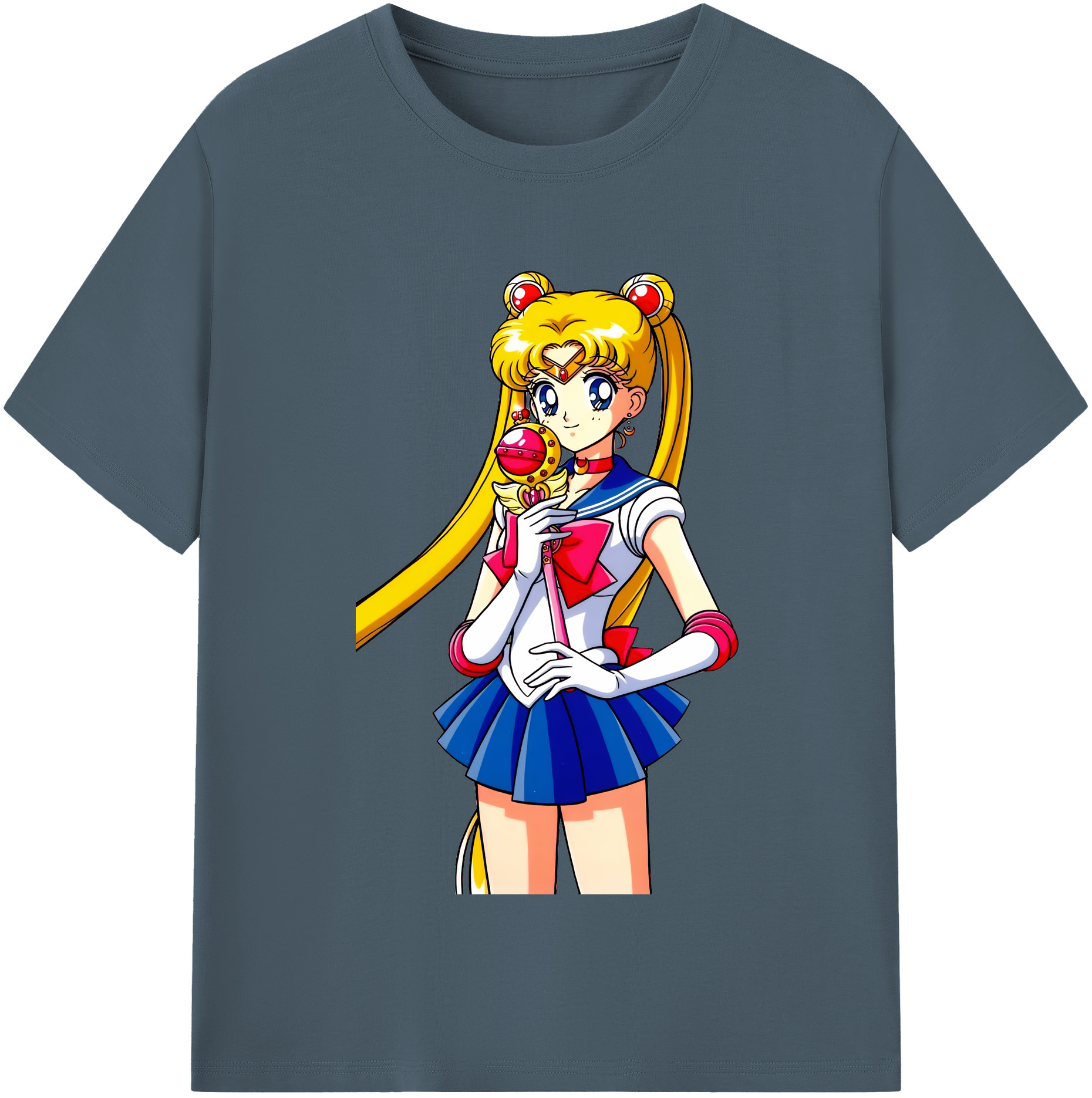 （画像用） 美少女戦士セーラームーン 月野 うさぎ つきの うさぎ Sailor Moon Tsukino Usagi 綿100％半袖Tシャツ（フロントプリント）